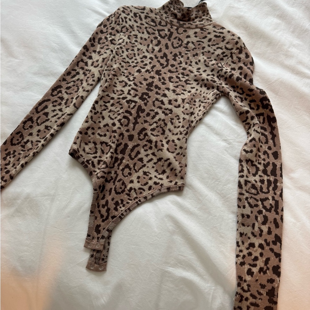 Michael Costello Leopard Print Bodysuit - unworn